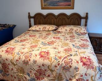 Stanley Mediterranean Style King Bed, Sealy mattress. $400.00. Headboard: 79.5”w 49”t