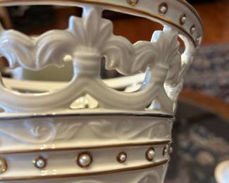 Lenox 11.5” vase $100. Pair of Lenox candle holders $40.00
