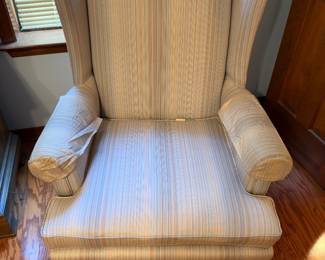 Light blue stripes Wingback Chair $175.00. 30”w 27”d 43”t