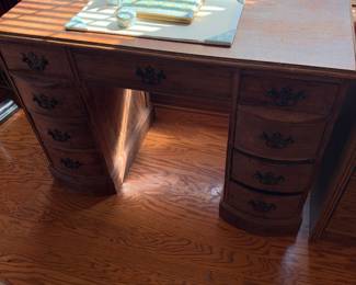 9 drawer wood desk $75.00. 42”w 21”d 30”t