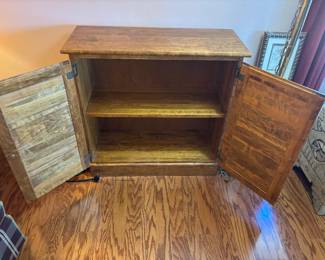Wood slatted bookcase/ storage $ 125.00.    32”w 13”d 31”t