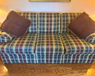Massoud Red & Green Sofa $450.00.   82”L 34” D 36”T