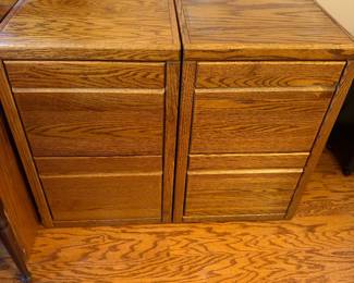 (2) Oak File Cabinets $60.00 each. 19.5”w 17”d 30”t