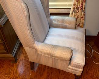 Light blue stripes Wingback Chair $175.00. 30”w 27”d 43”t