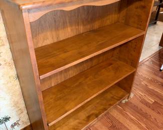 Wood bookcase w railing