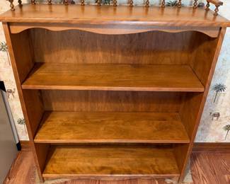Wood bookcase w railing
