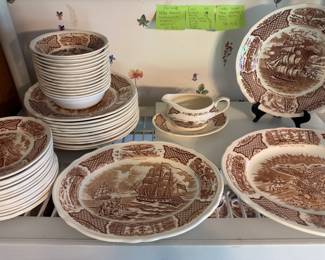 “Fair Winds” by Alfed Meakin Staffordshire England. 90pieces service for 12 plus extra and serving $600.00 set