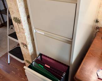 Large 4 drawer Metal file cabinet w key $ 150.00. 15”w 27.5”d 50”t