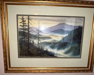 “High Places” by Jim Gray watercolor print $150.00. 30.5”w 24”t