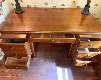 Antique Walnut Desk 6 drawers $ 500.00. 60”w 32”d 28.5”t