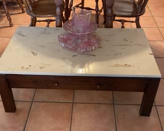 Coffee table with “marble like” top-45x26x16.5
