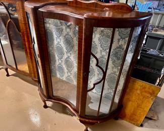 $20 -Antique Bowfront Curio. Needs shelves and has a few chips in the wood. Text Mike 352-281-1822 if you want to buy it.