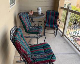 Rod Iron Patio Set- includes 4 Rockers and cushions