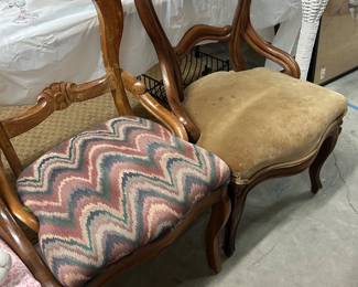 Two similar American Victorian ballroom chairs 