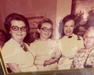 Autographed Rosalynn Carter photo in same frame as autographed picture of President Carter, 1980