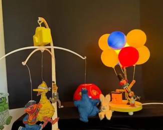 Vintage Sesame Street Crib Mobile  More