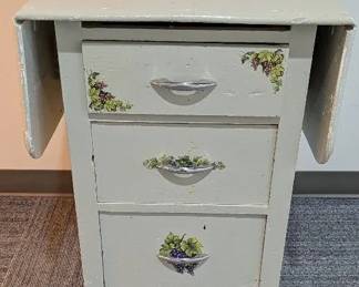 Cabinet with Three Drawers and Drop Leaf Top