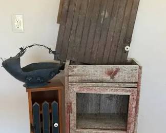 Vintage Barn Wood Cabinet  More