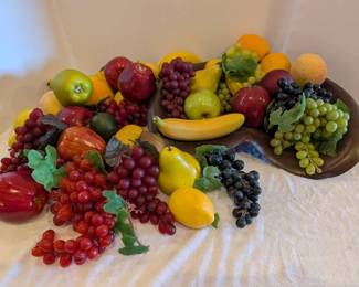 Vintage Tractor Seat with Fruit Decor