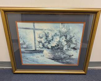 Signed Framed Floral Print