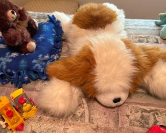 Toy Cars, stuffed Dog, Bear