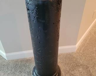 3’ Black Polyresin Pedestal, 10” Diameter with 31” Slip Cast Ceramic female figure. Vintage 1990’s