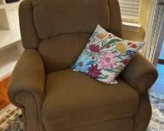 Fabric recliner/swivel chair