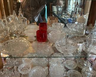 Crystal and glass serving pieces