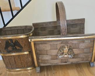 Vintage magazine rack/trash can