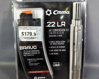 CMMG Bravo .22 LR AR Conversion Standard Upgrade Kit, 5.56/.223 To .22 LR Mag 3-Pk, In Original Packaging