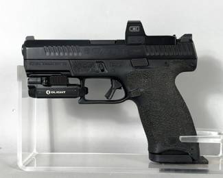 CZ/CZ USA P-10 C 9x19mm Pistol SN# UA10088, C-H Direct-Mount Red Dot Sight With Box, O-light Valkyrie PL-Mini Weapon Light With Recharge Cord, 3 Total 15-Rd Mags, And Custom Kydex IWB Holster