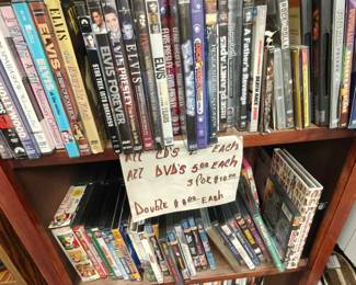 ALL DVDS ^AND CD'S $1,00 EACH 