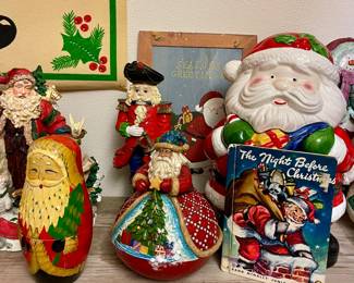 SANTA COOKIE JAR, SANTA NESTING DOLLS AND MORE