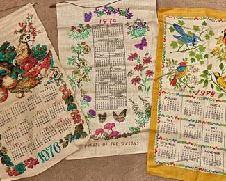 VINTAGE LINEN CALENDARS 1970’S, 80’S, 90’S