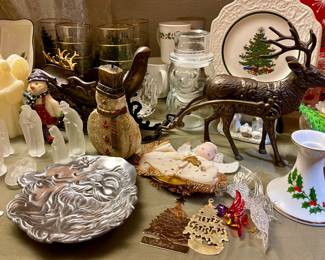 VINTAGE BRASS REINDEER AND SLEIGH, NATIVITY 