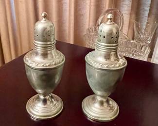 LA PIERRE STERLING SILVER SALT/PEPPER SHAKERS