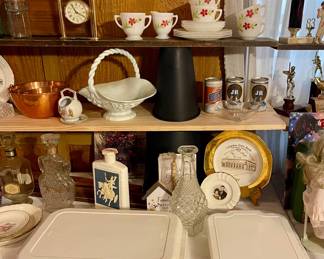 MILK GLASS SNACK SETS, ALADDIN HOT/COLD CASSEROLE KEEPER