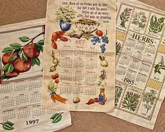 VINTAGE LINEN CALENDARS 1970’S, 80’S, 90’S