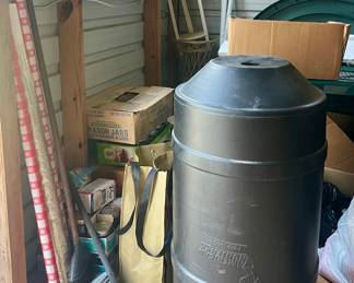 DEER FEEDER-LEGS ARE INSIDE, CANNING JARS, WICKER PLANT STANDS
