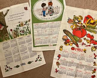 VINTAGE LINEN CALENDARS 1970’S, 80’S, 90’S