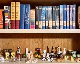VINTAGE SALT/PEPPER SHAKERS, BOOKS