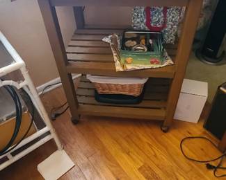mid-sized rolling kitchen/microwave utility cart