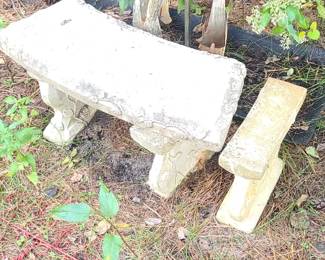 cast stone or concrete garden bench