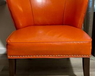 Leather Nailhead Accent Chair