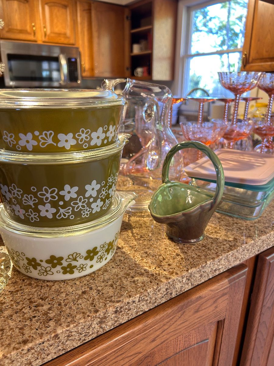 Pyrex Spring Blossom Crazy Daisy Casseroles