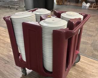Rolling Cart with Plates