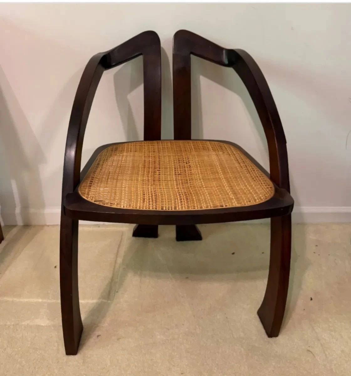 MCM Style Cane Seat Accent Chair B1BM