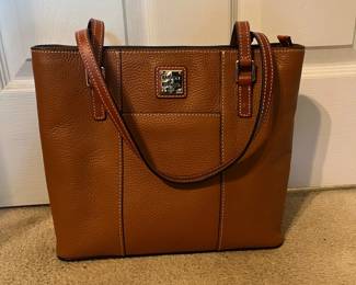 Dooney  Bourke Brown Pebbled Leather Tote Bag C2KA