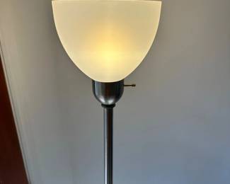 Brushed Metal Floor Lamp with Frosted Glass Shade LRSA