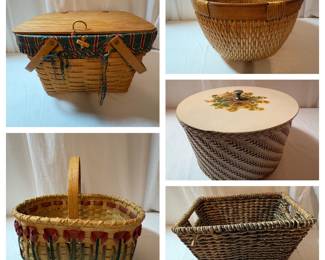 Assorted Woven Baskets Including Longaberger B2BC